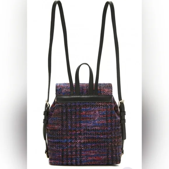 Kate Spade Emerson Fabric Jessa Tweed Backpack Burgundy/Multi 90's Inspired Bag - Picture 5 of 16